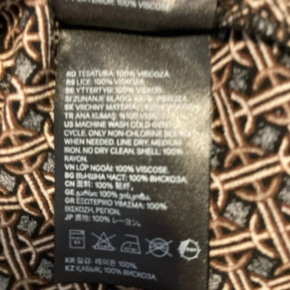 H&M Black Print Long Sleeve Dress 8 - Picture 14 of 14